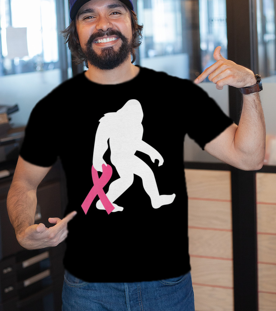 Breast Cancer Awareness Bigfoot Pink T-Shirt