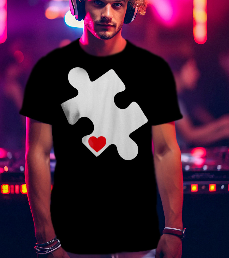 Love Autism Awareness Puzzle Heart T-Shirt