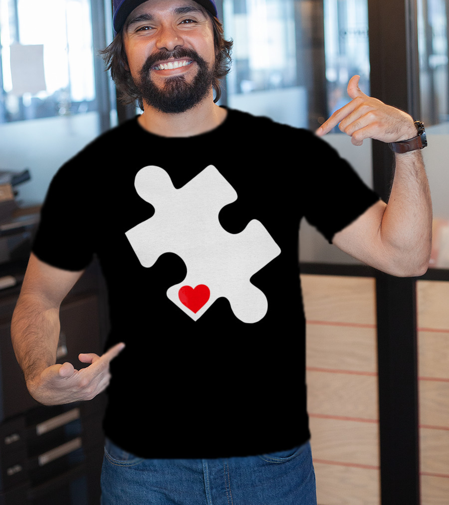 Love Autism Awareness Puzzle Heart T-Shirt