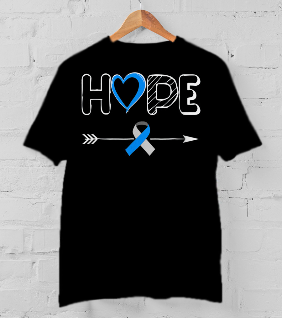 Hope Blue Ribbon Type 1 Diabetes Awareness T-Shirt