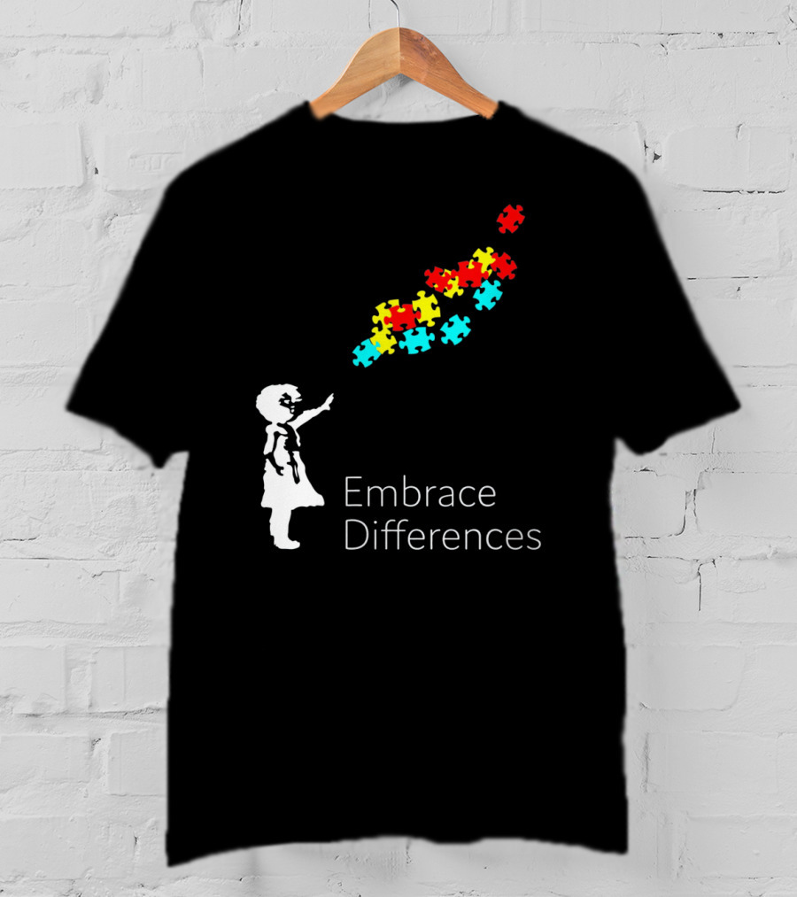 Embrace Differences Autism Puzzle Piece Awareness T-Shirt