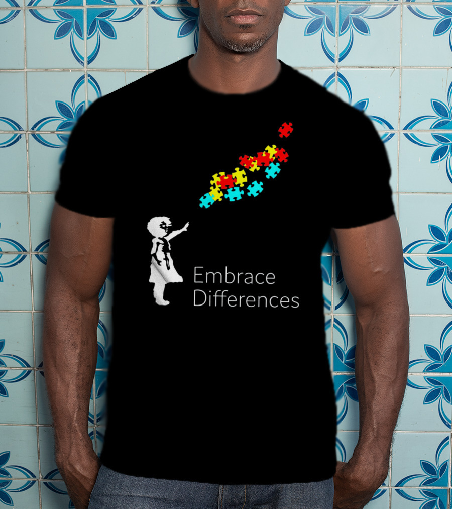 Embrace Differences Autism Puzzle Piece Awareness T-Shirt