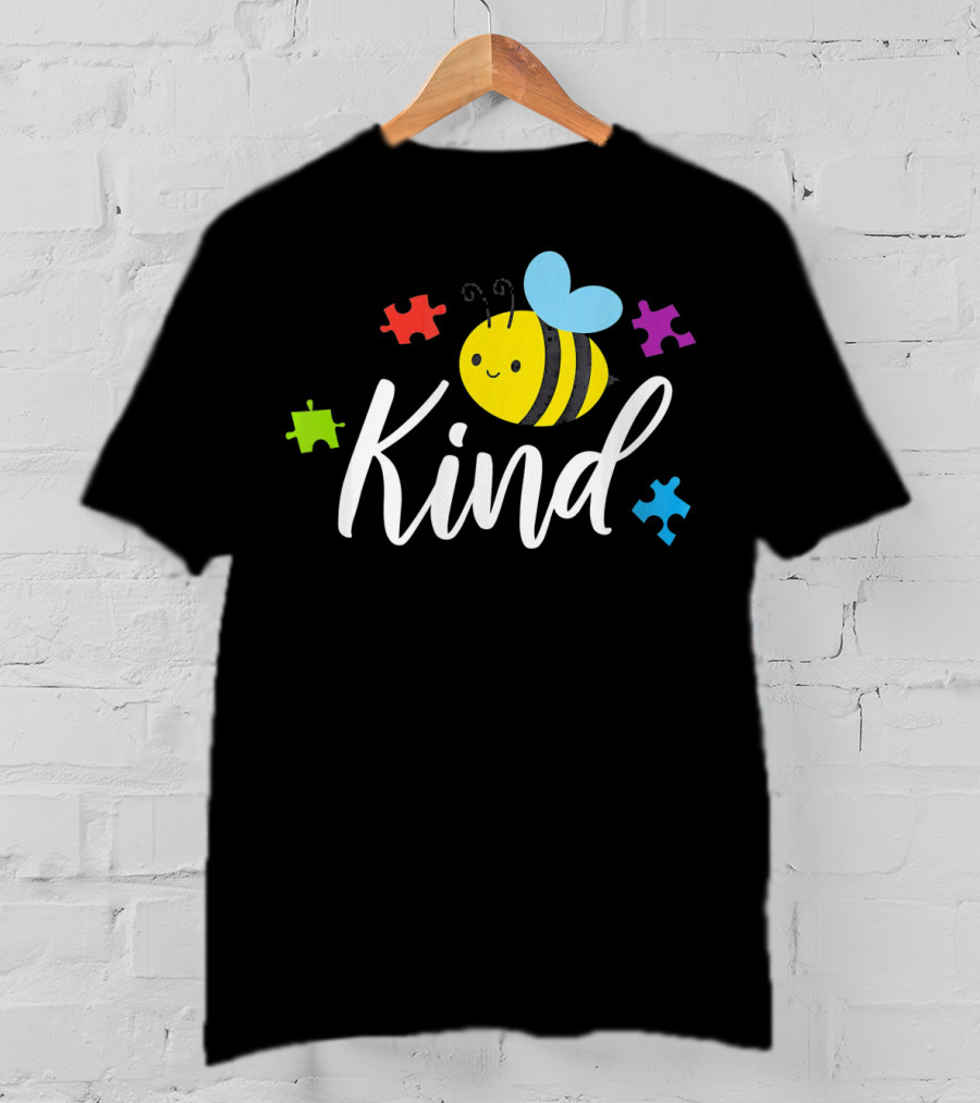 Bee Kind Kindness Autism Awareness Puzzle Piece T-Shirt