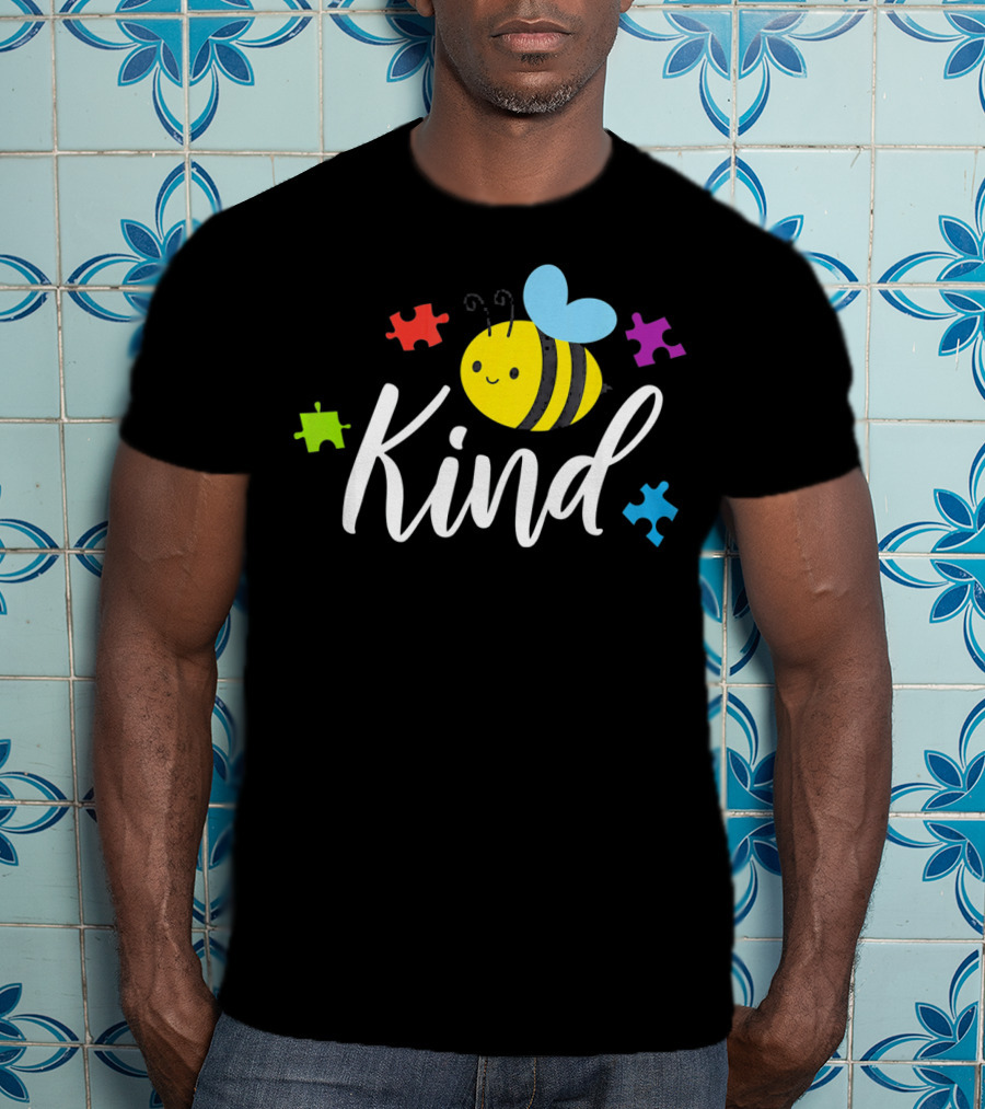 Bee Kind Kindness Autism Awareness Puzzle Piece T-Shirt