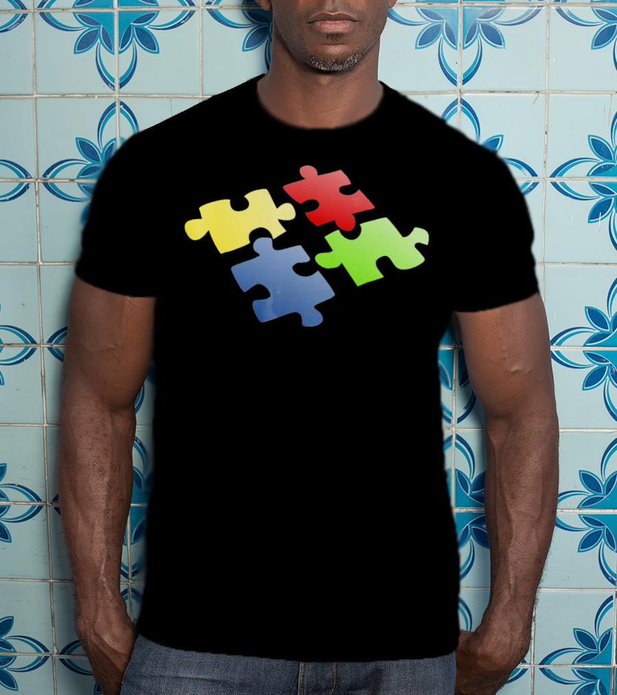 Autism Awareness Puzzle Pieces Colorful T-Shirt
