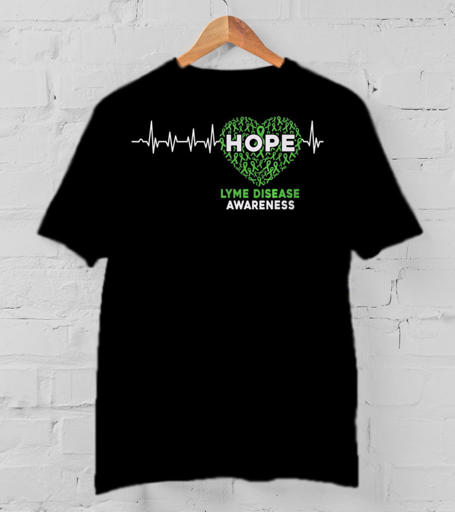 HOPE Heartbeat Ribbon Lyme Disease Awareness T-Shirt