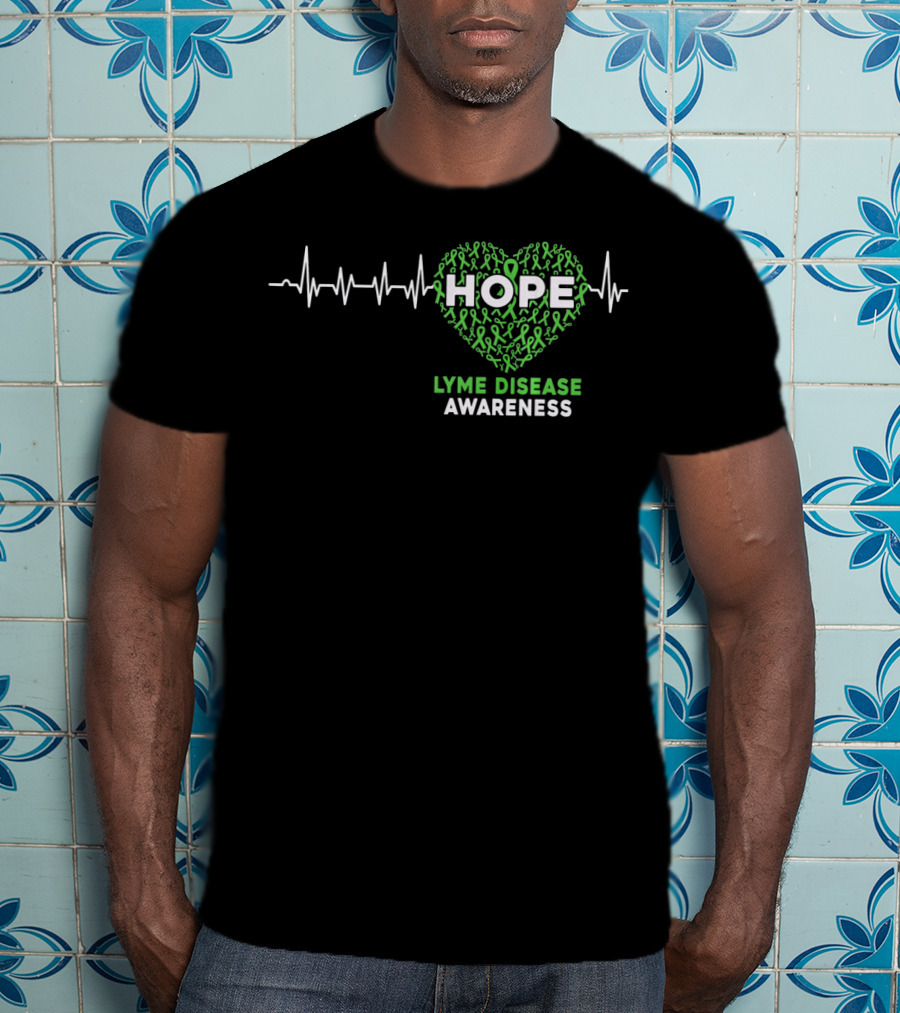 HOPE Heartbeat Ribbon Lyme Disease Awareness T-Shirt