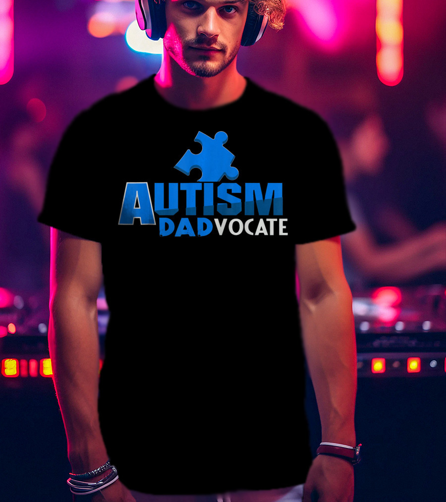 Autism Awareness Puzzle Piece Autism Dadvocate T-Shirt