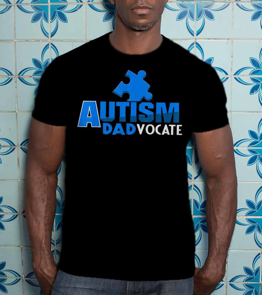 Autism Awareness Puzzle Piece Autism Dadvocate T-Shirt