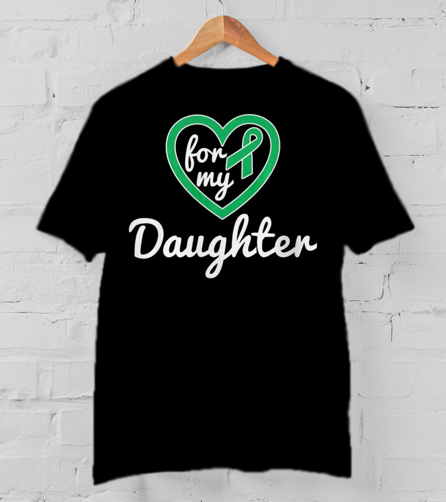 For My Daughter Liver Cancer Awareness Heart T-Shirt