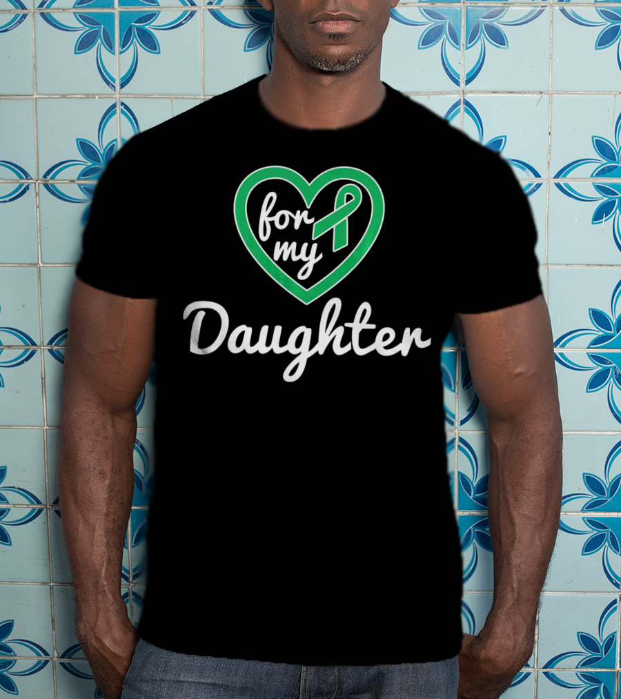 For My Daughter Liver Cancer Awareness Heart T-Shirt