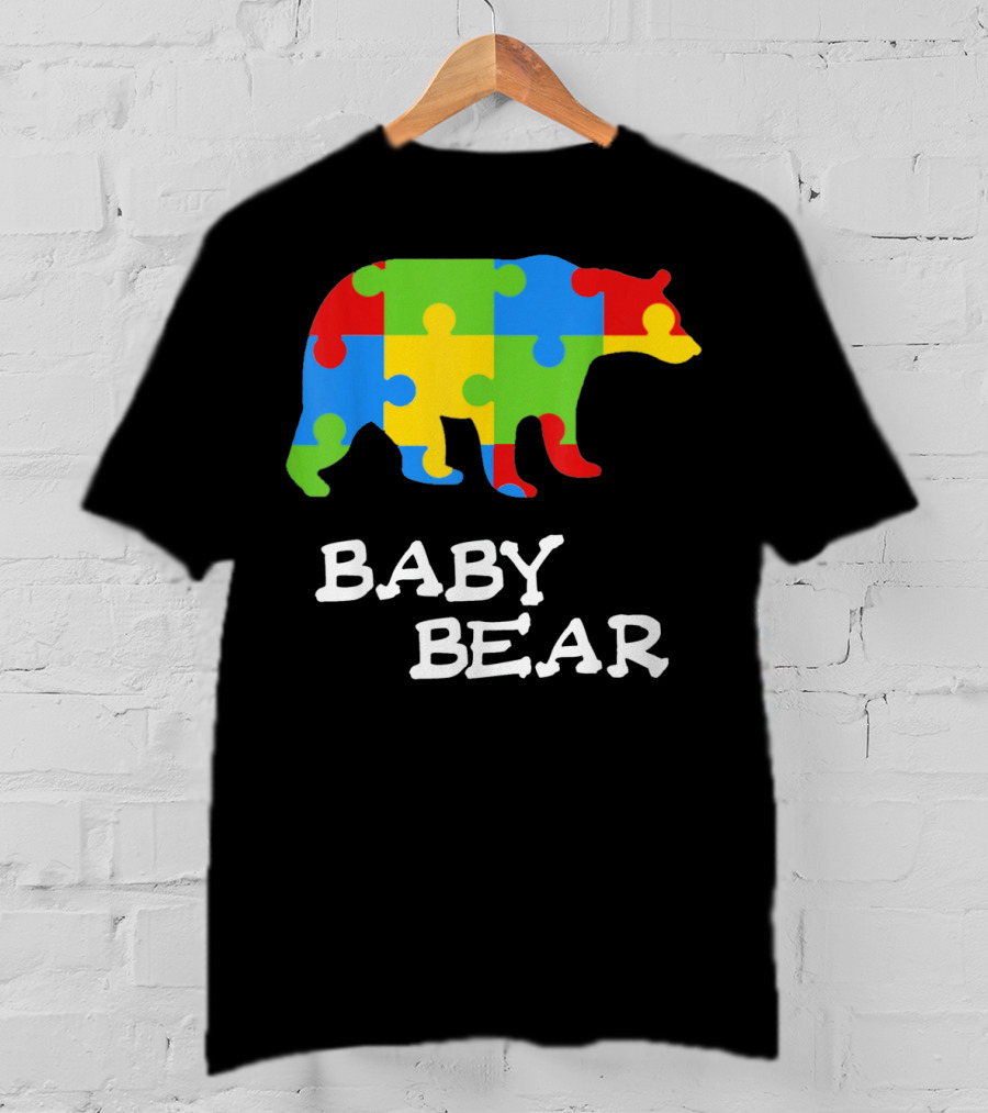 Autism Awareness Baby Bear Puzzle Design For Boy T-Shirt