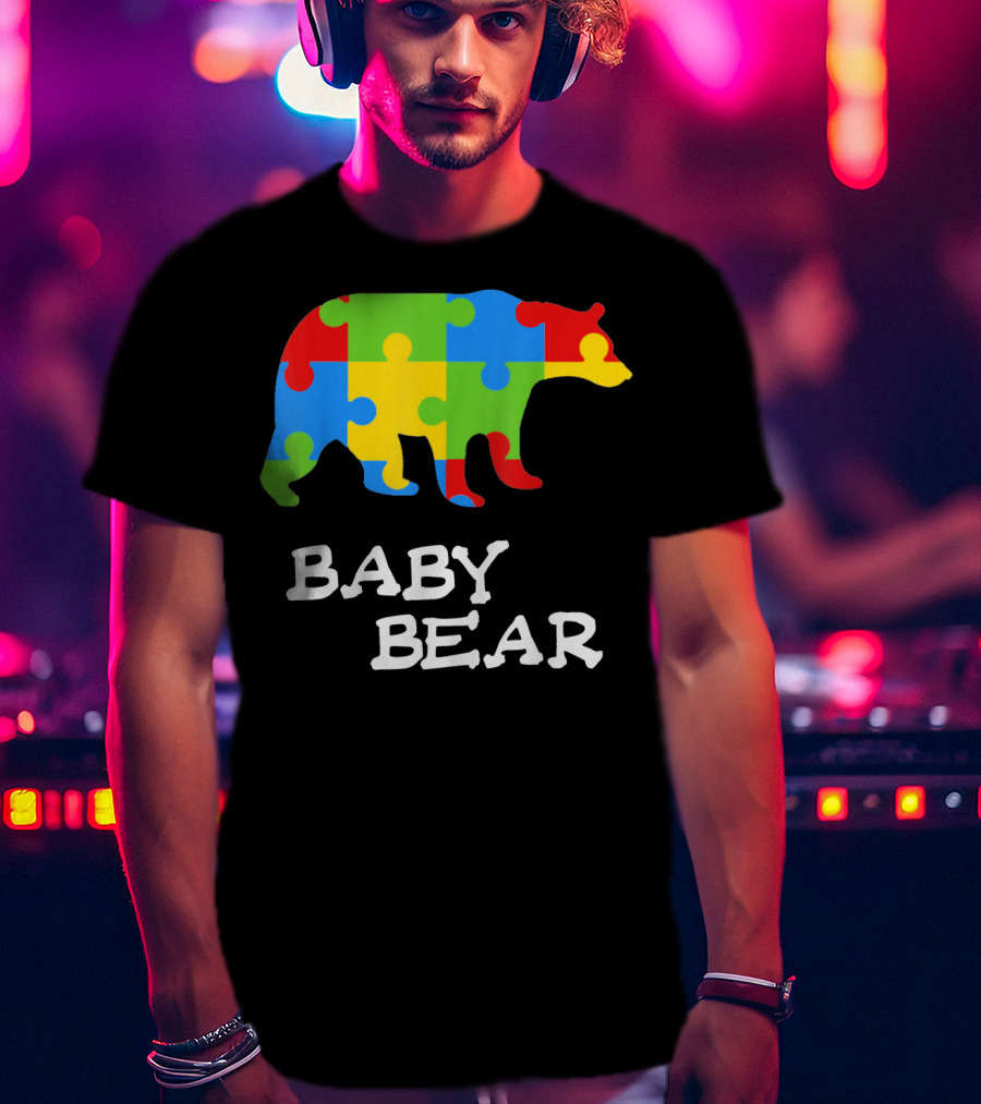 Autism Awareness Baby Bear Puzzle Design For Boy T-Shirt