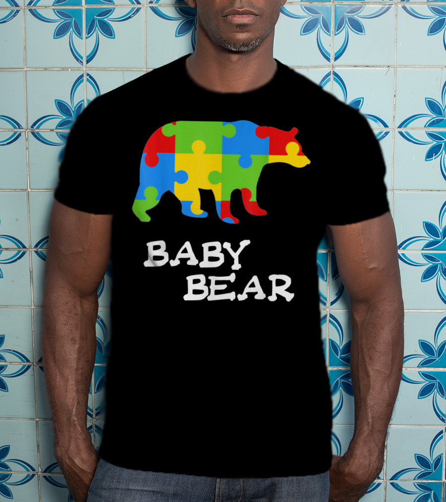 Autism Awareness Baby Bear Puzzle Design For Boy T-Shirt