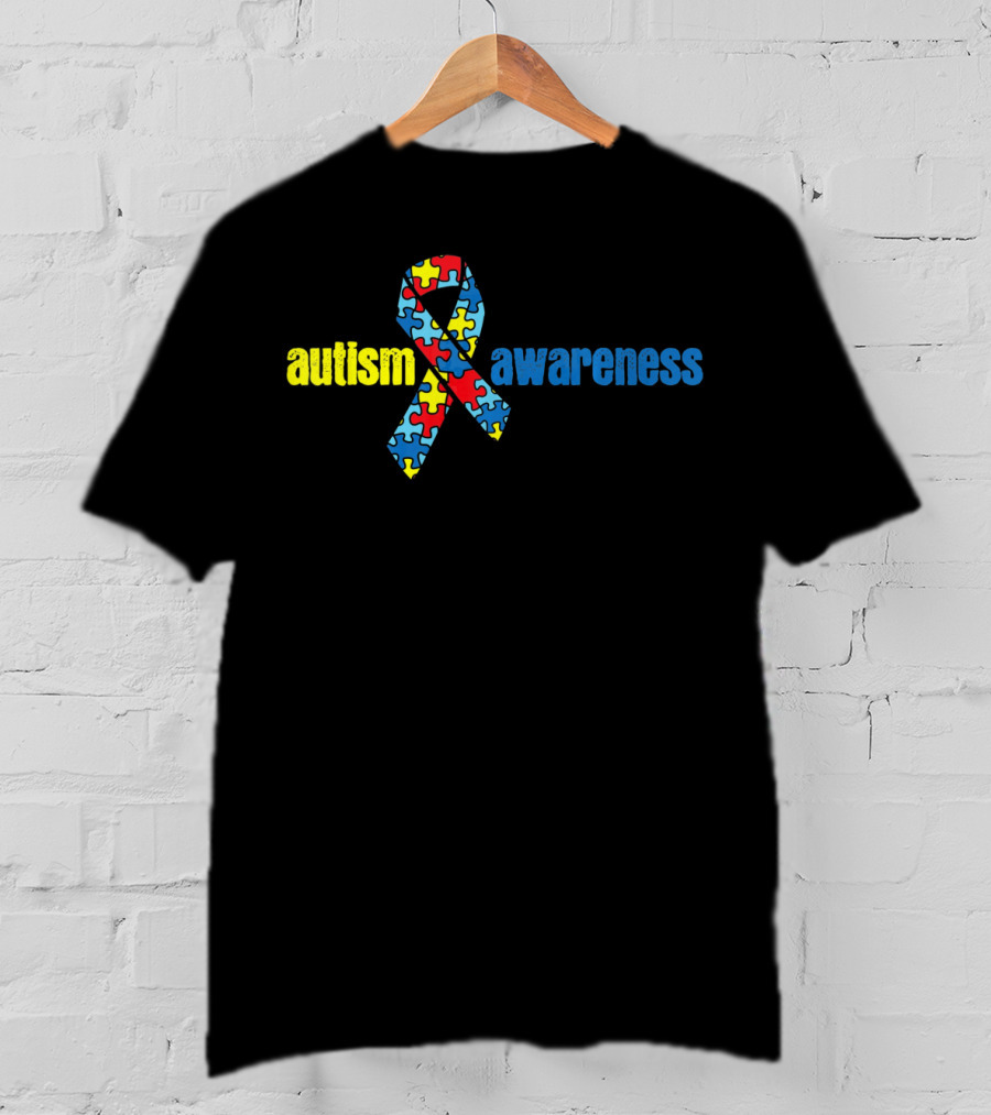 Autism Awareness Ribbon With Puzzle Pieces T-Shirt