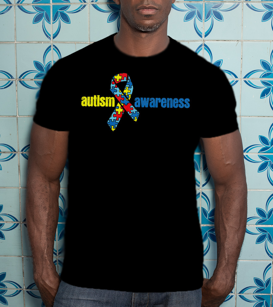 Autism Awareness Ribbon With Puzzle Pieces T-Shirt
