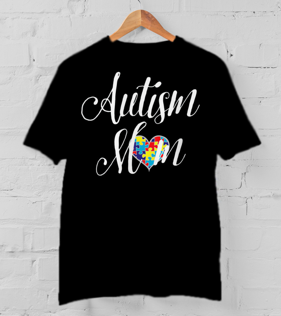 Autism Mom Heart Puzzle Piece T-Shirt