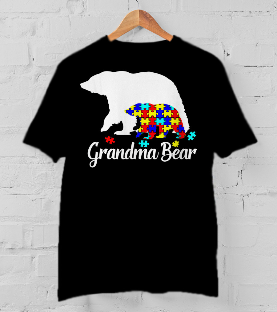 Grandma Bear Puzzle Autism Awareness Iconic T-Shirt