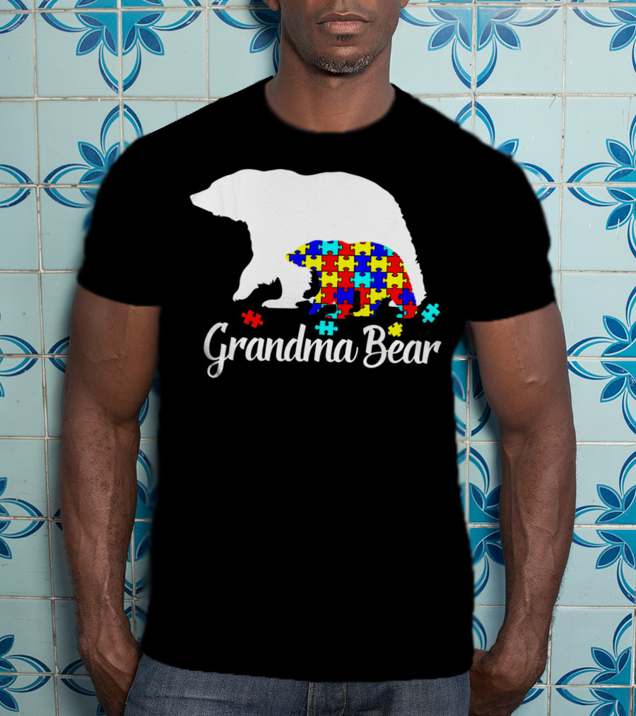 Grandma Bear Puzzle Autism Awareness Iconic T-Shirt