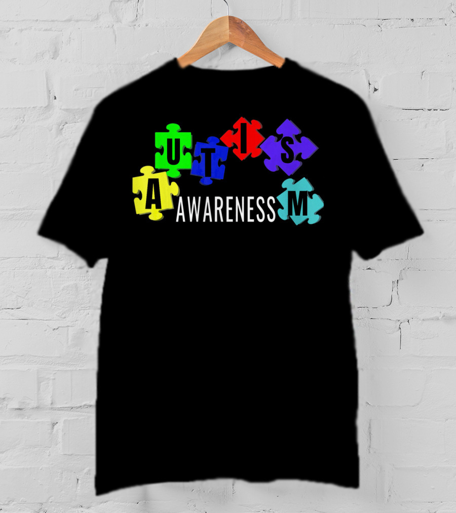 Autism Awareness Colorful Puzzle Pieces T-Shirt
