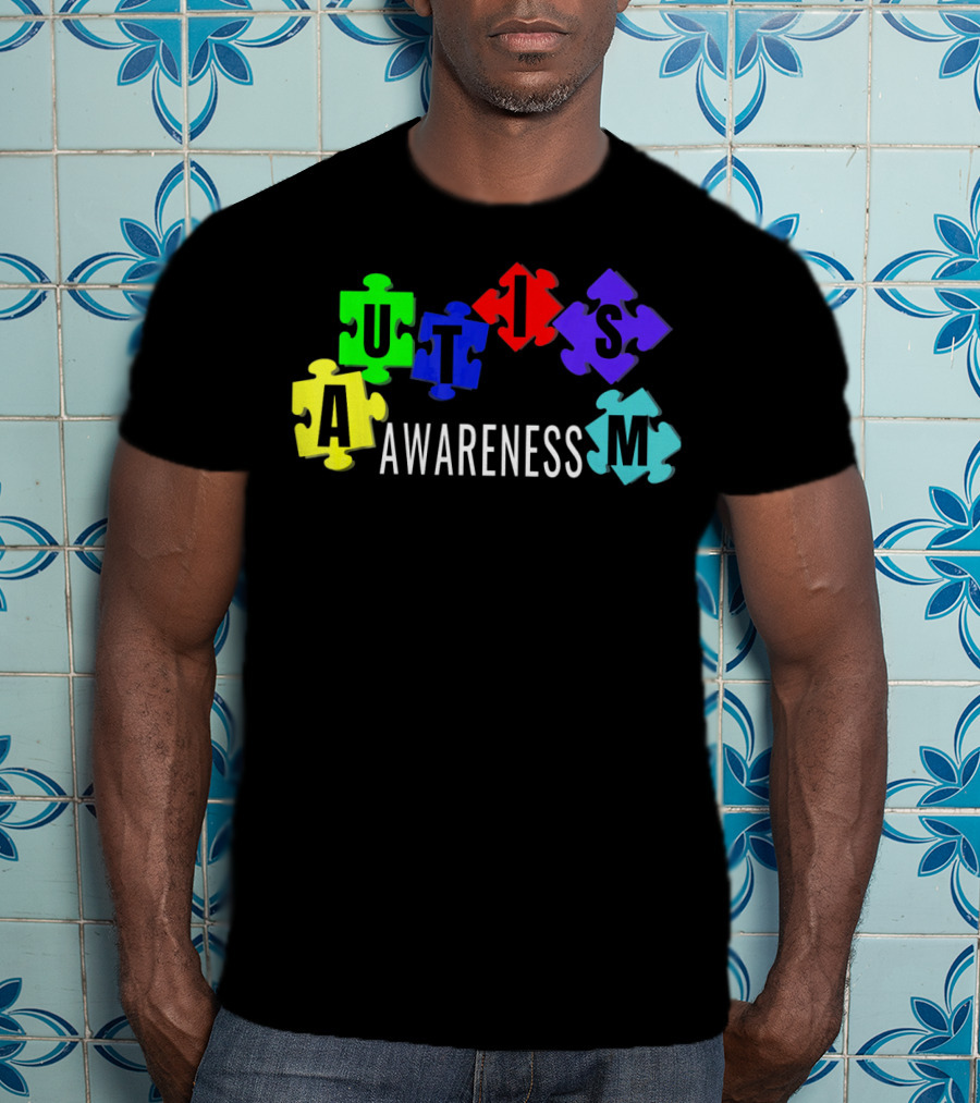 Autism Awareness Colorful Puzzle Pieces T-Shirt