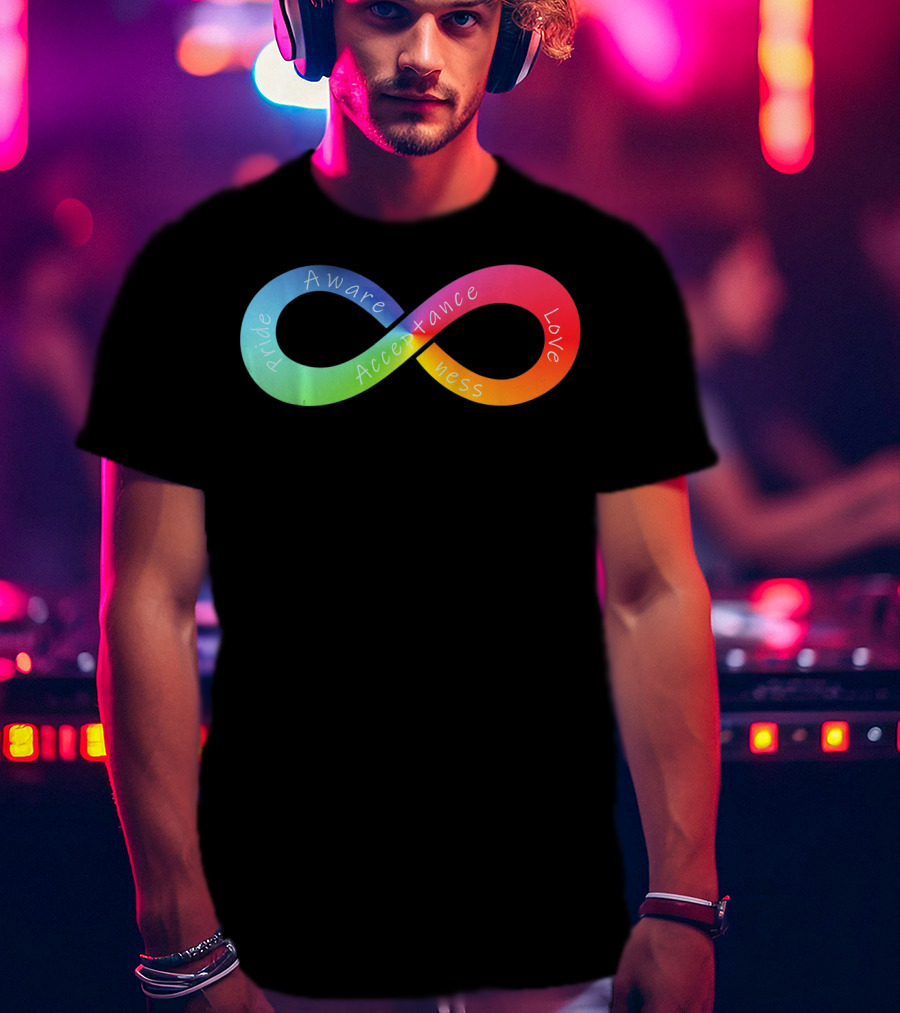 Pride Awareness Acceptance Love Rainbow Infinity Autism Awareness T-Shirt