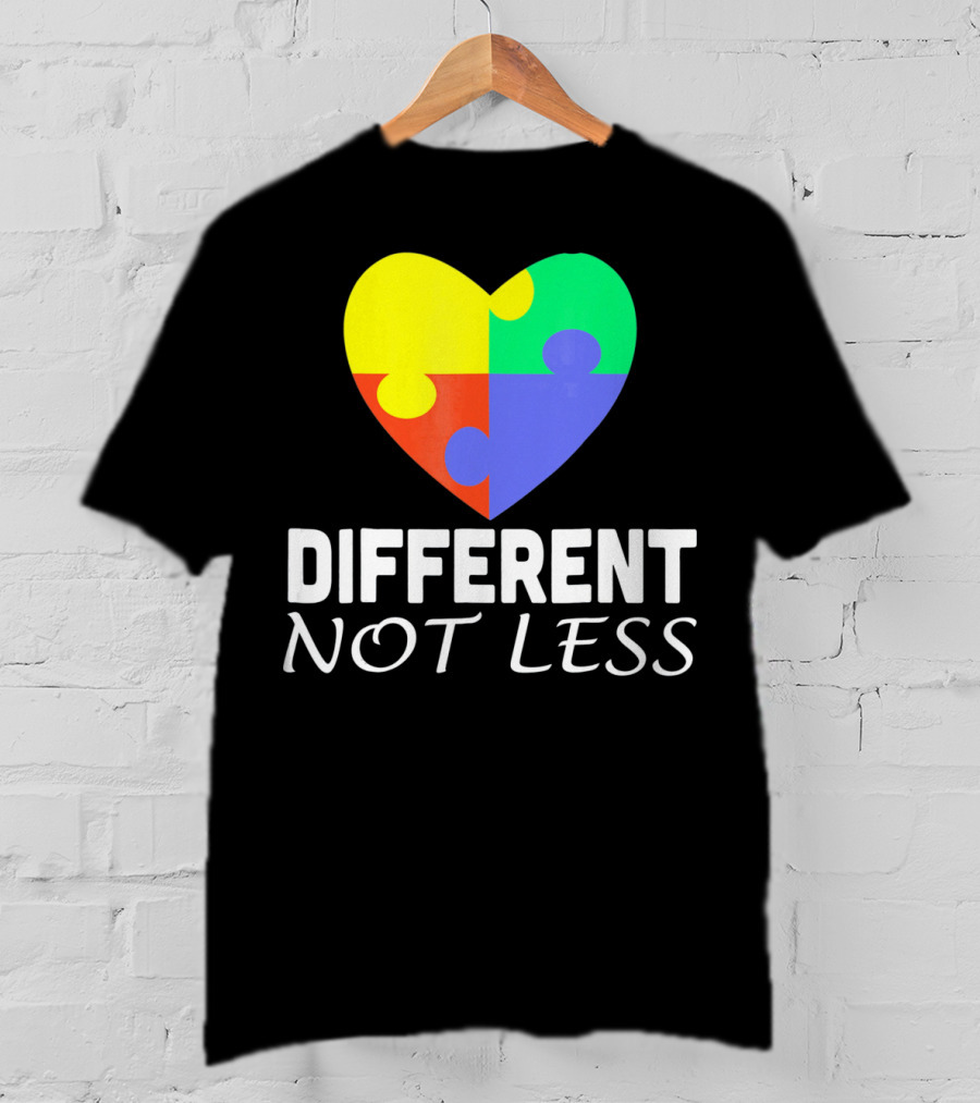 Different Not Less Autism Puzzle Piece Awareness T-Shirt