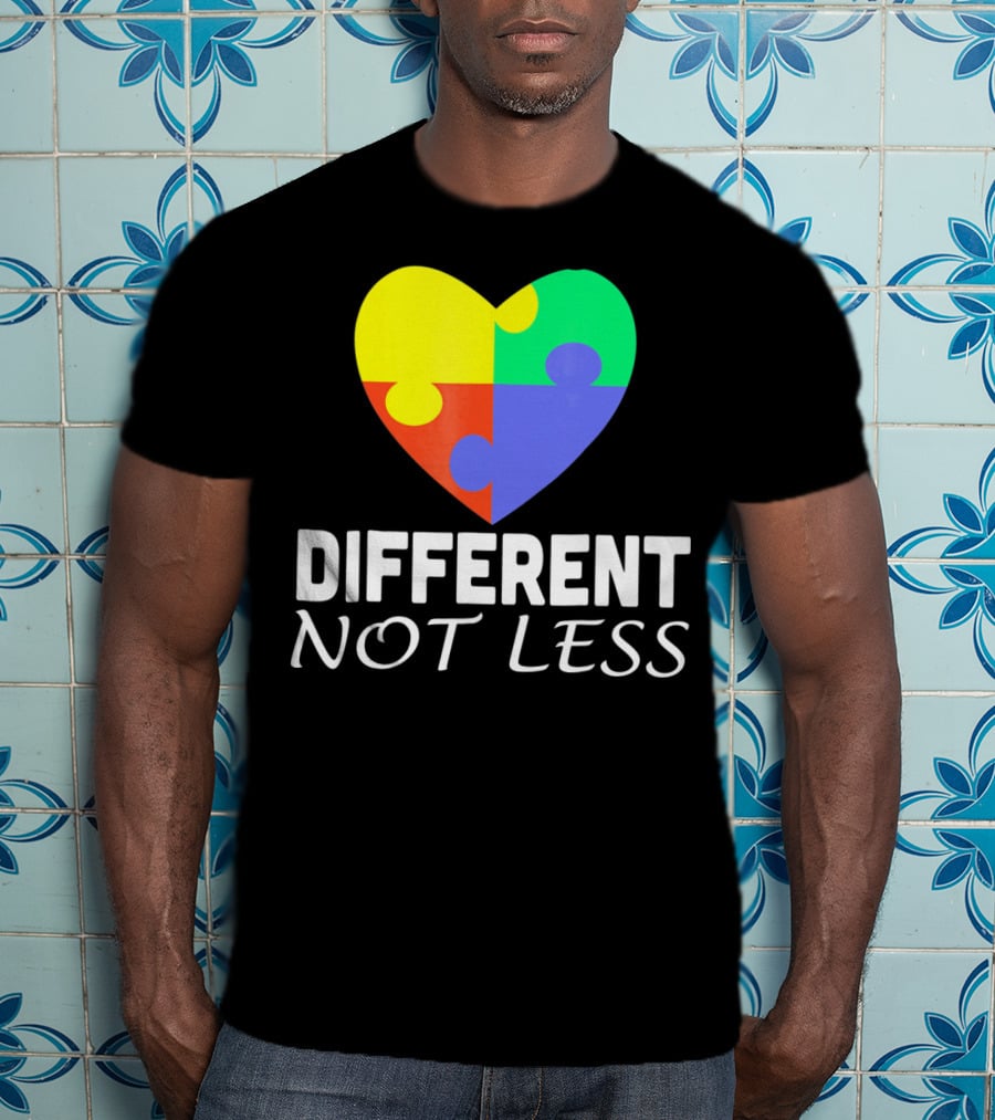 Different Not Less Autism Puzzle Piece Awareness T-Shirt