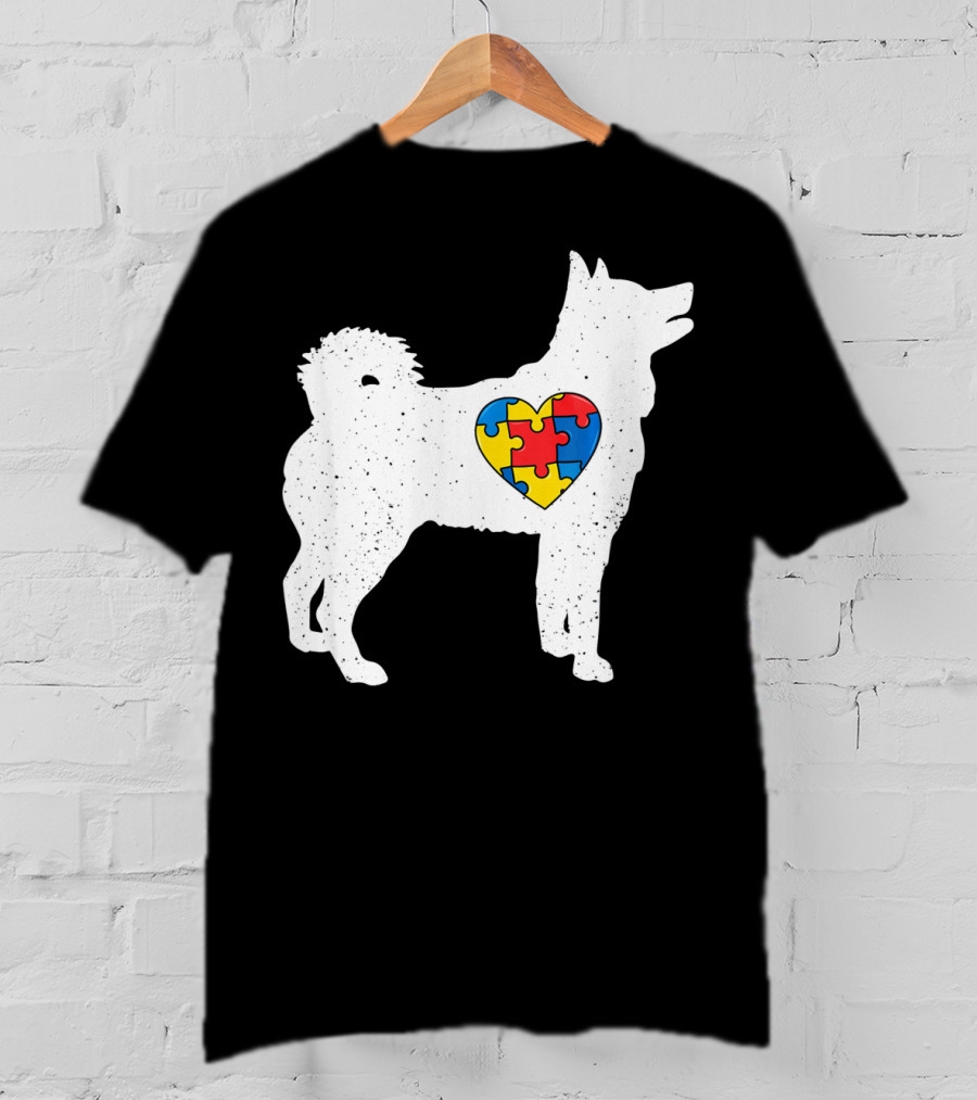 Husky Autism Awareness Puzzle Heart T-Shirt