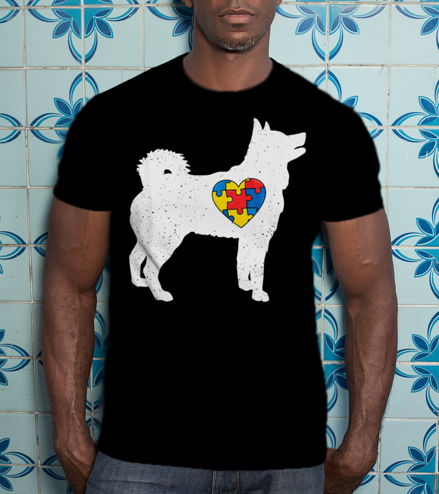 Husky Autism Awareness Puzzle Heart T-Shirt