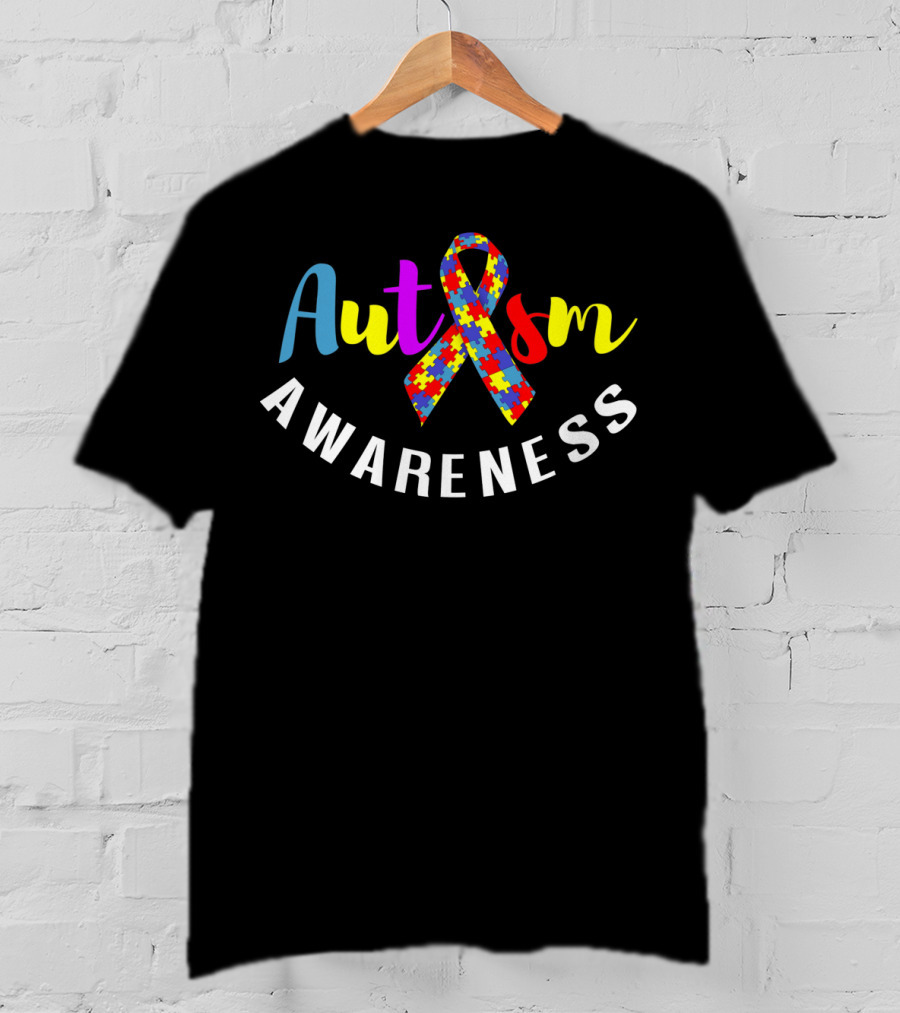 Autism Awareness Puzzle Ribbon Support T-Shirt