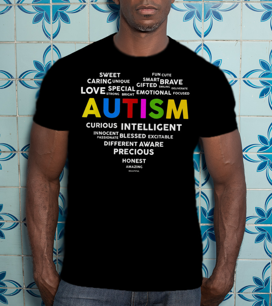 Autism Awareness Heart Love Brave Gifted Intelligent Blessed Precious T-Shirt