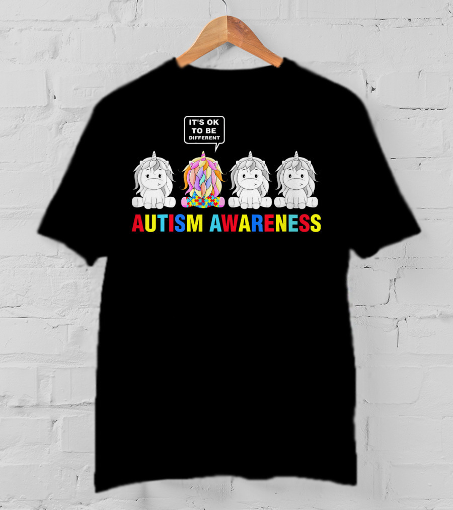 Autism Awareness Unicorn It's OK To Be Different T-Shirt