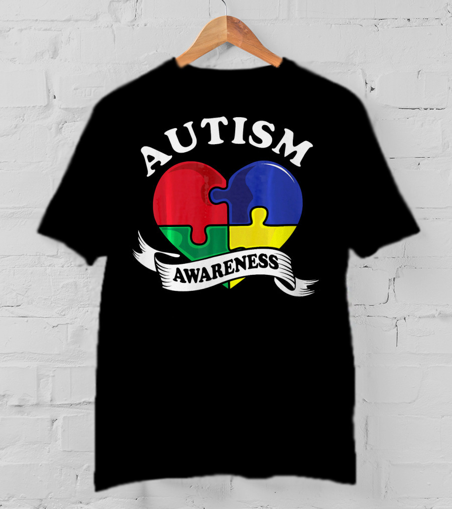 Autism Awareness Heart Puzzle Piece T-Shirt