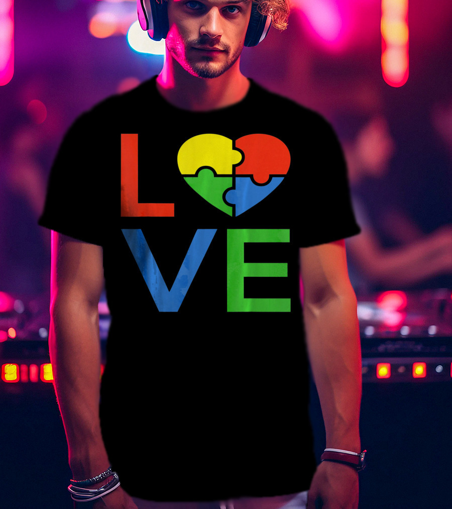 LOVE Heart Puzzle Autism Awareness Autistic T-Shirt