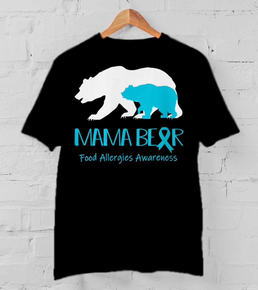 Mama Bear Food Allergies Awareness Ribbon T-Shirt