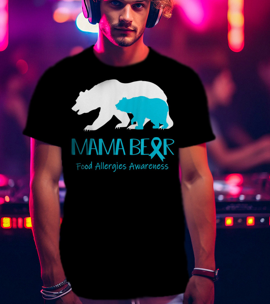 Mama Bear Food Allergies Awareness Ribbon T-Shirt
