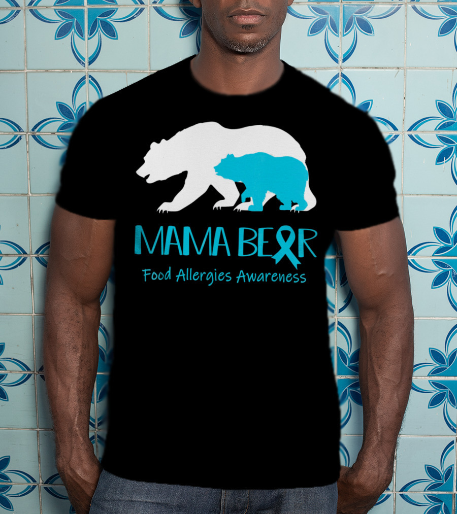 Mama Bear Food Allergies Awareness Ribbon T-Shirt