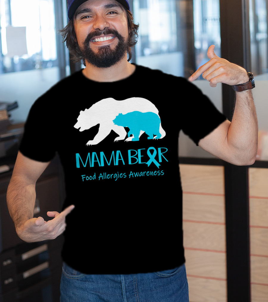 Mama Bear Food Allergies Awareness Ribbon T-Shirt