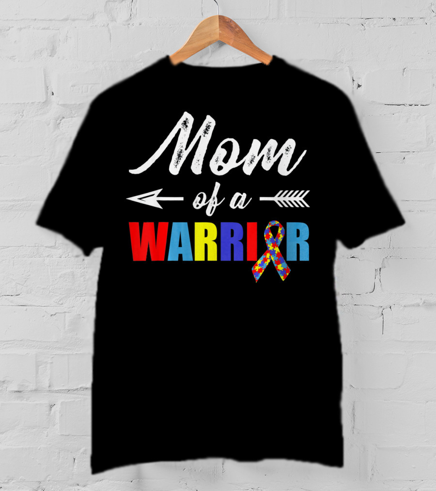 Mom Of A Warrior Autism Awareness Bow And Arrow T-Shirt