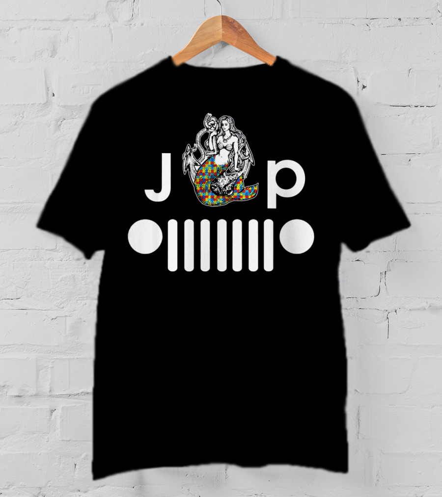 Autism Awareness Mermaid Jeep Girl JP T-Shirt