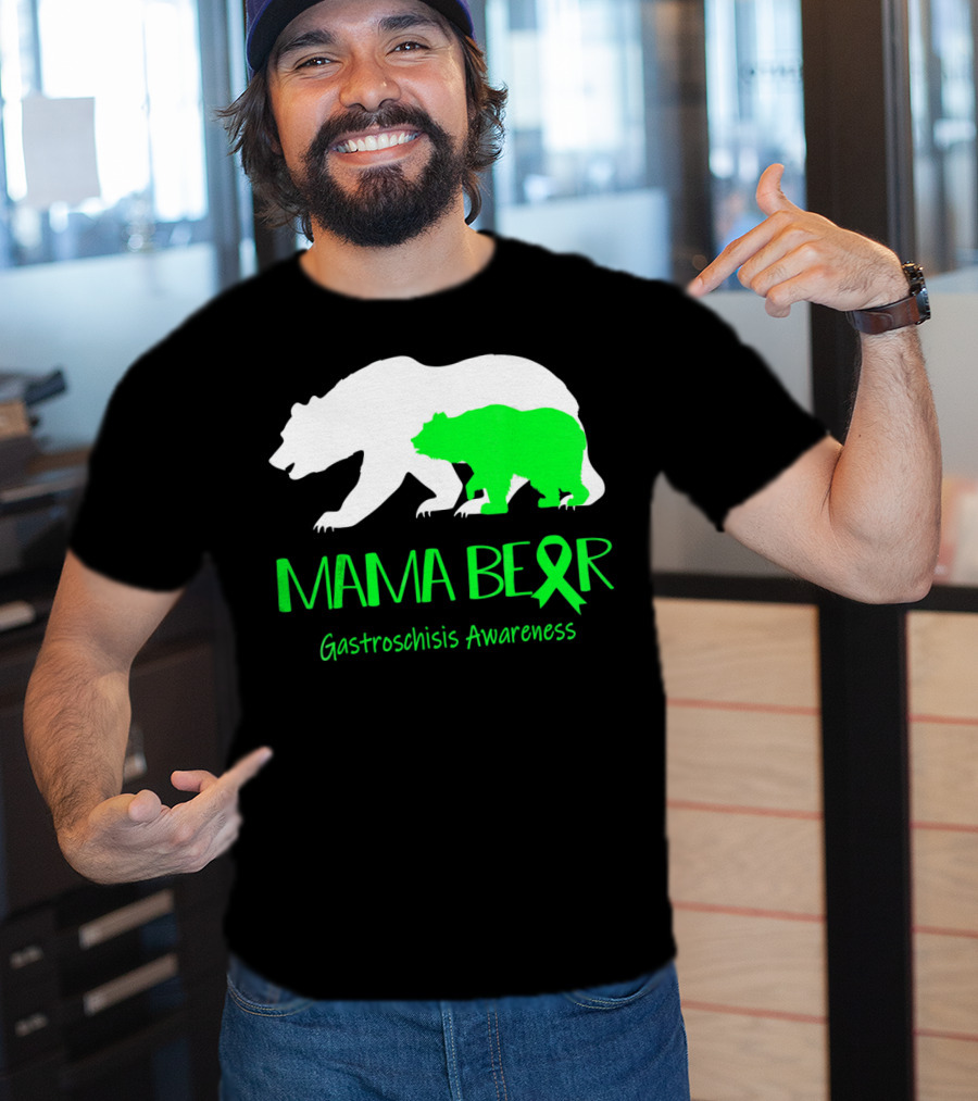 Mama Bear Gastroschisis Awareness Ribbon Symbol Bears T-Shirt