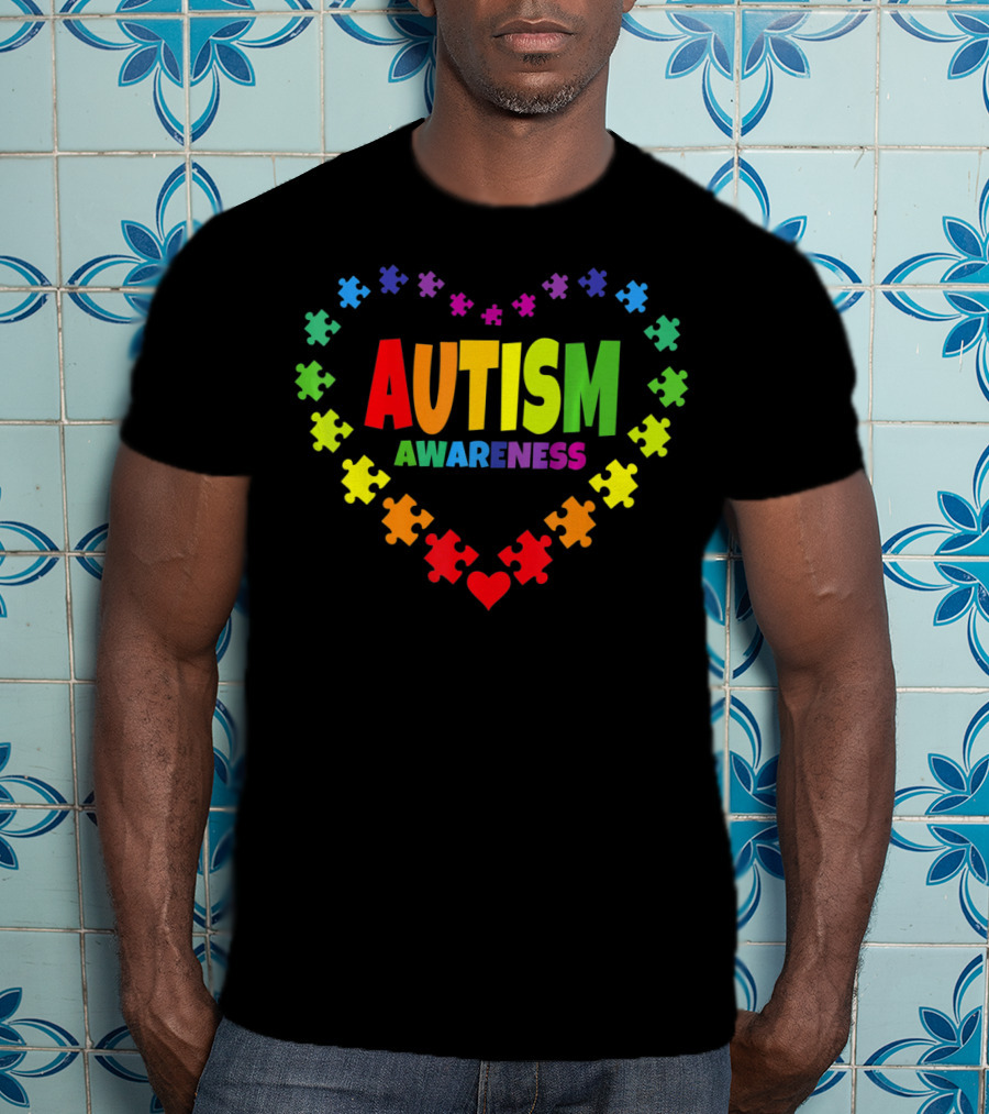 Autism Awareness Heart Puzzle Symbol April 2 T-Shirt