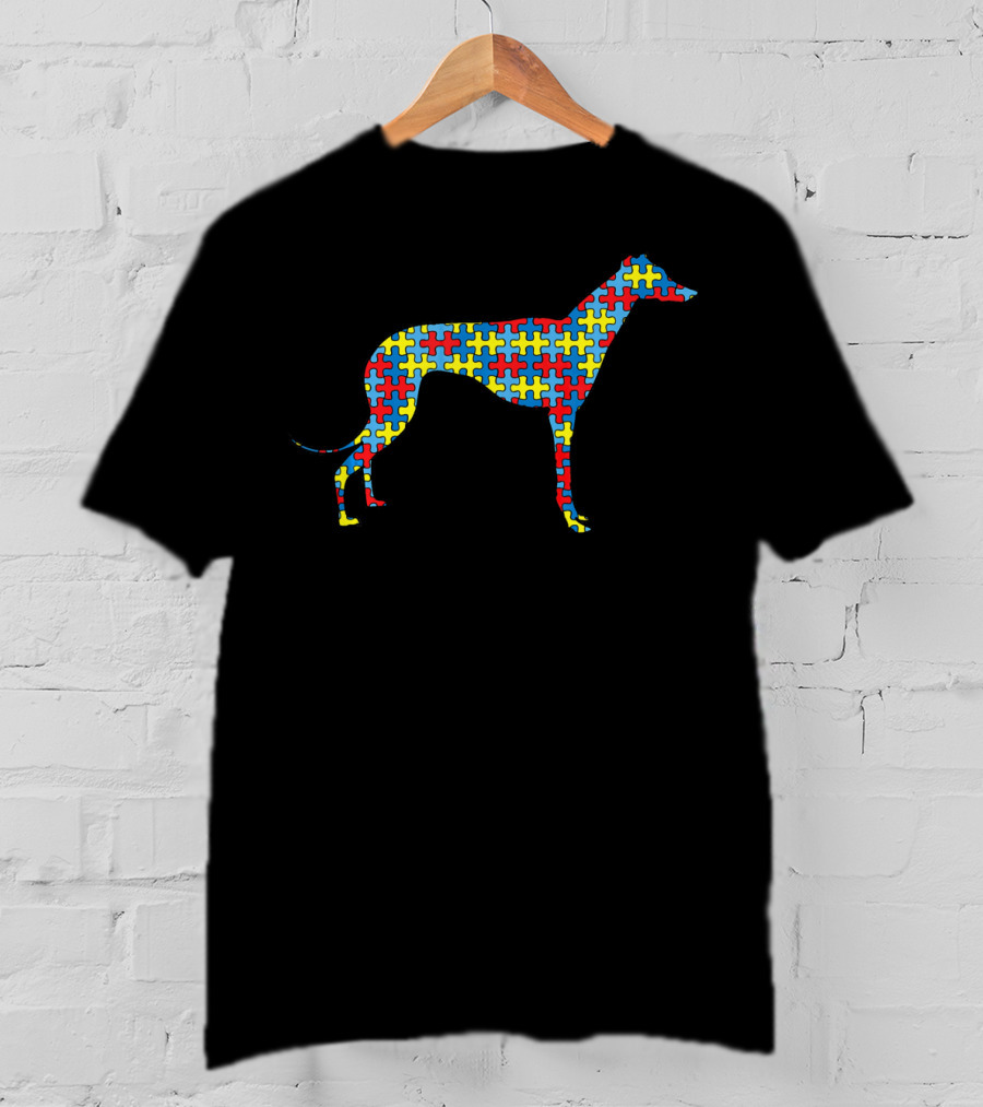 Greyhound Puzzle Autism Awareness Dog Pet Kids T-Shirt