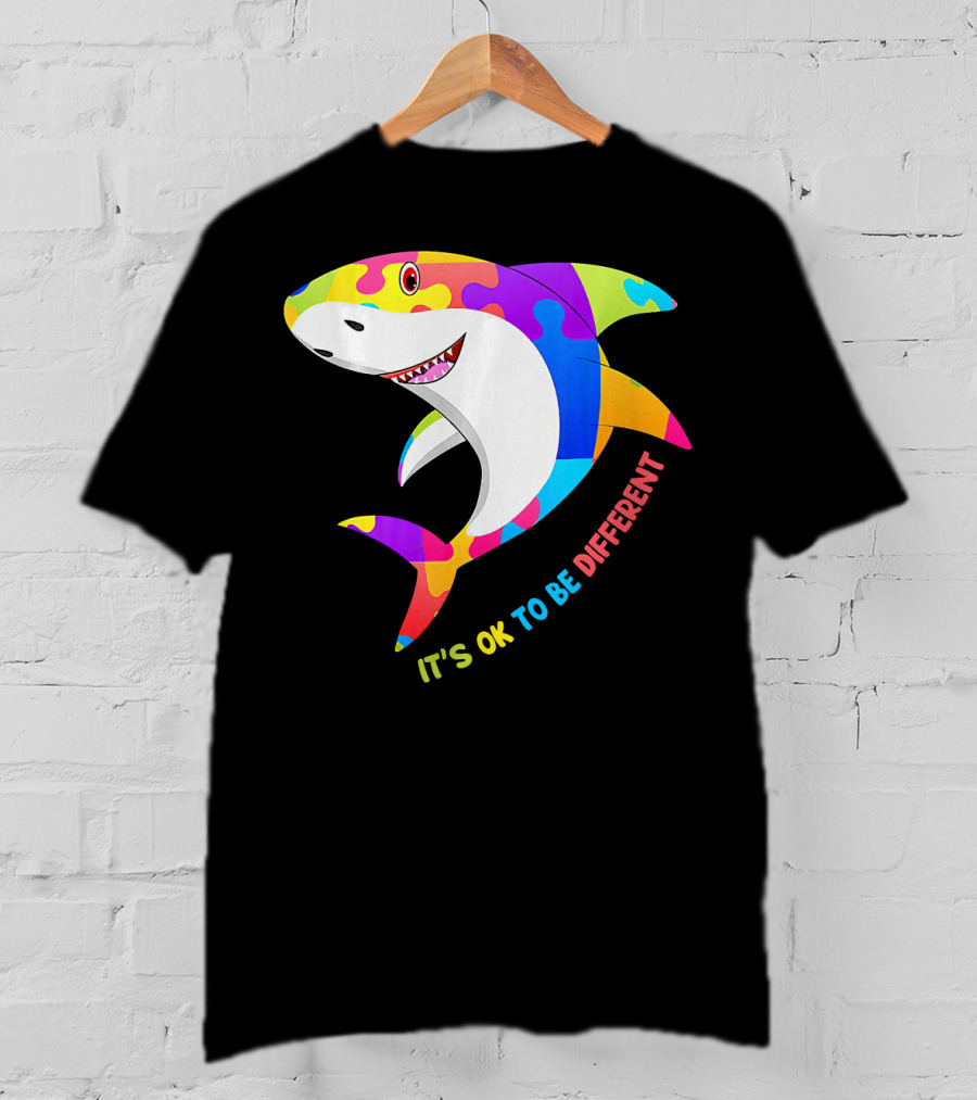 It's Ok To Be Different Shark Autism Awareness T-Shirt
