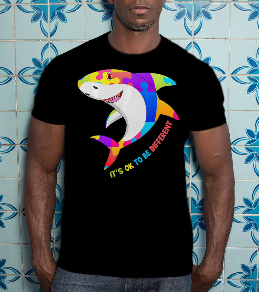 It's Ok To Be Different Shark Autism Awareness T-Shirt