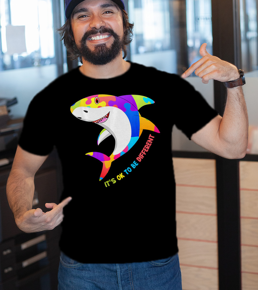 It's Ok To Be Different Shark Autism Awareness T-Shirt