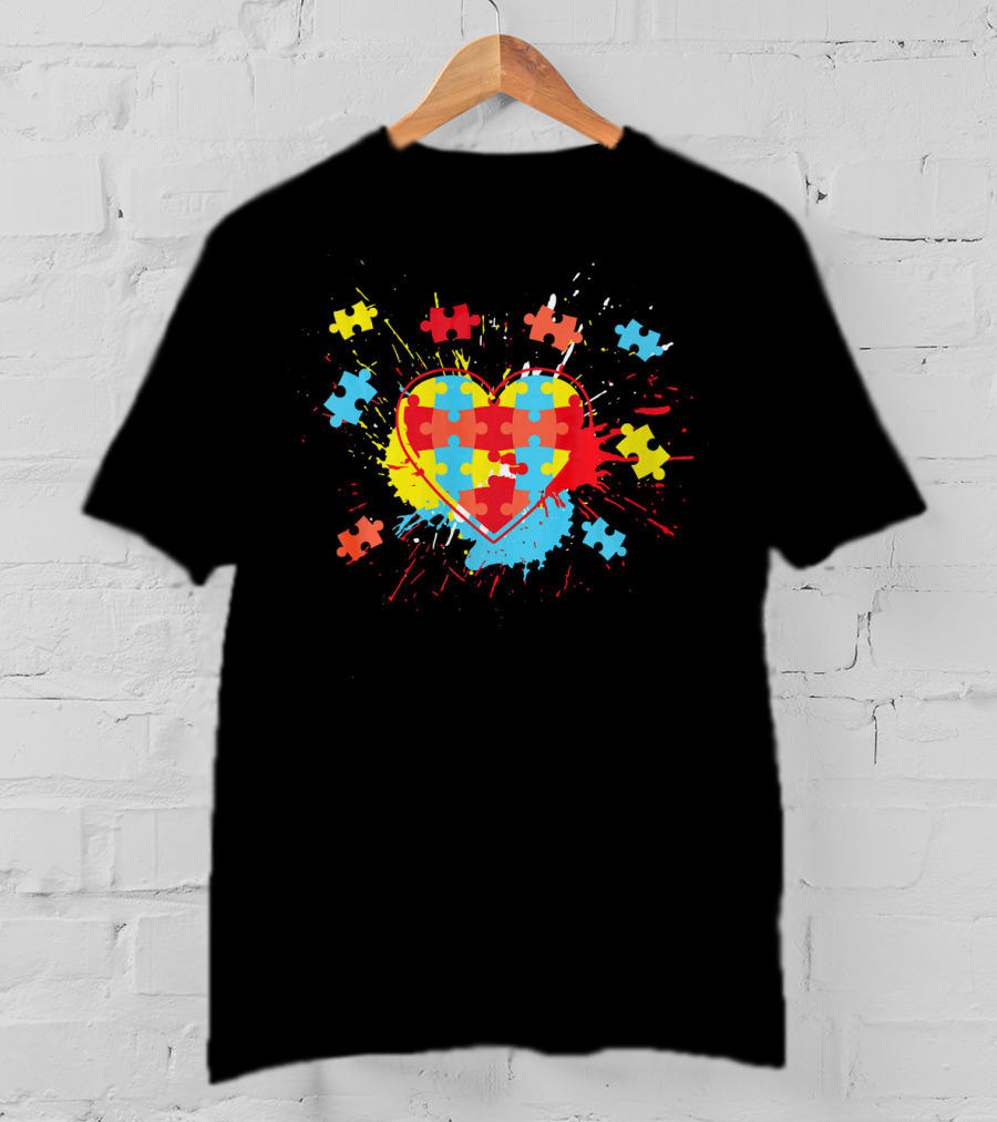 Heart Puzzle Autism Awareness Proud Au T-Shirt