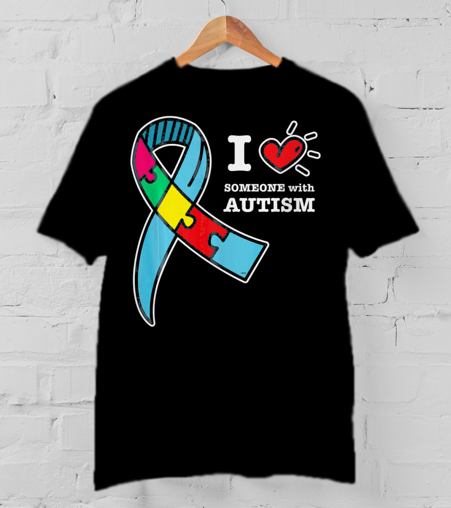 Autism Awareness I Love Someone With Autism Puzzle T-Shirt