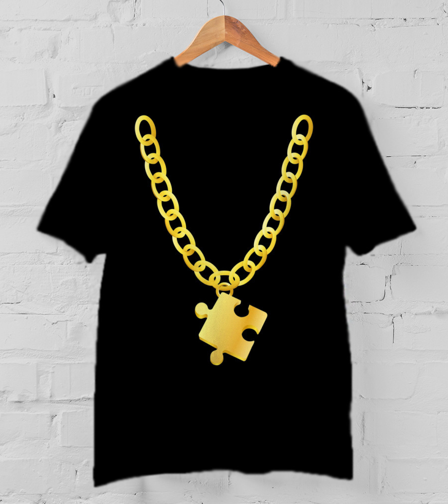 Original Autism Awareness Gold Puzzle Necklace T-Shirt